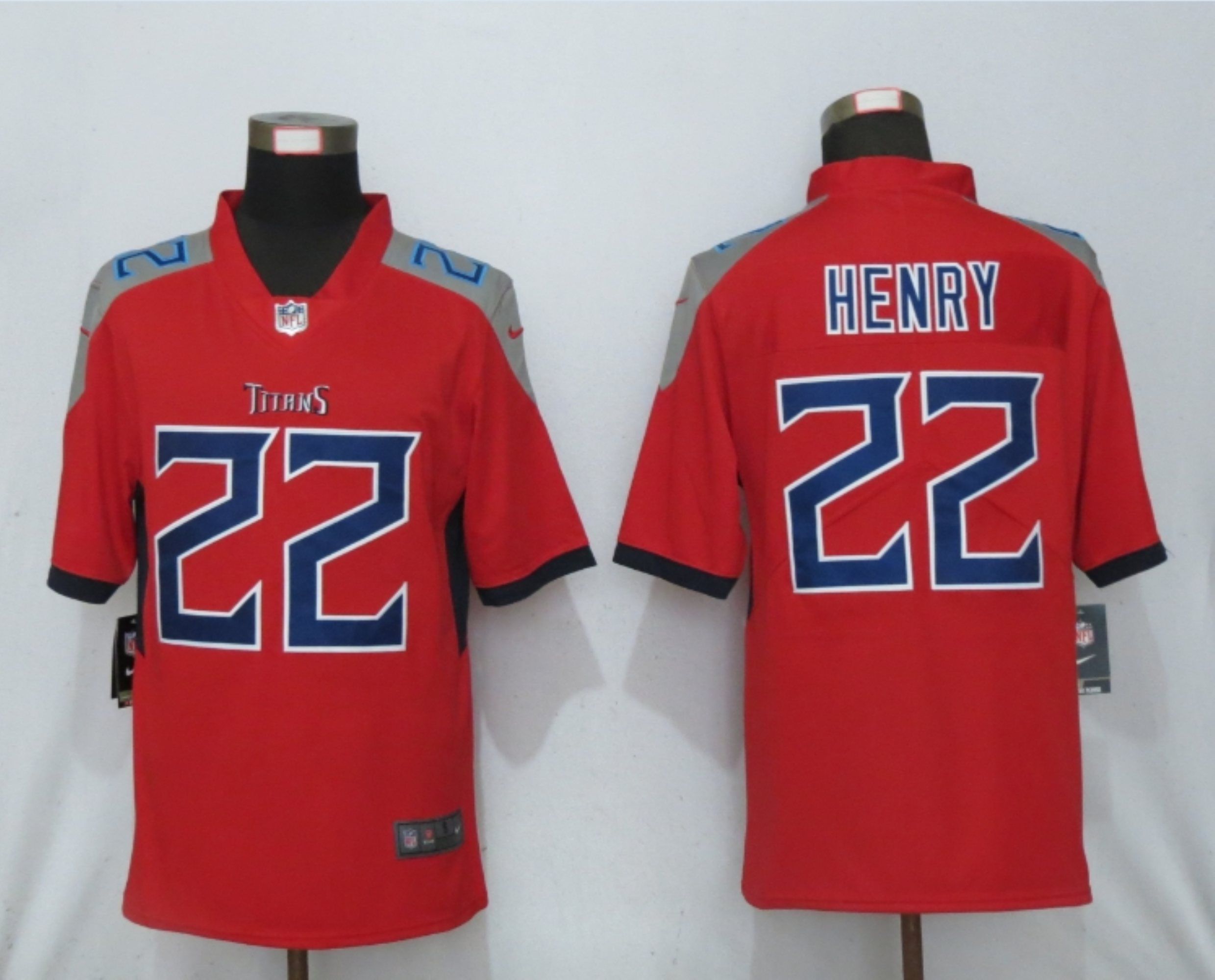 Men Tennessee Titans #22 Henry Light Red 2020 Vapor Untouchable Limited Player Nike NFL Jersey->tennessee titans->NFL Jersey